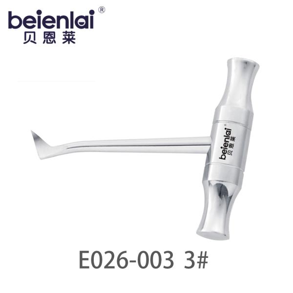 Benlai T-shaped Dental Elevator E026-003 DZ 3#, Left Curved 10.5 Tip